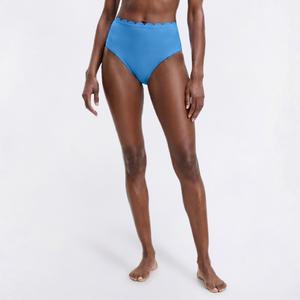 Womens Cupshe Solid Scalloped Scallop Edge Hipster Swim Bottom
